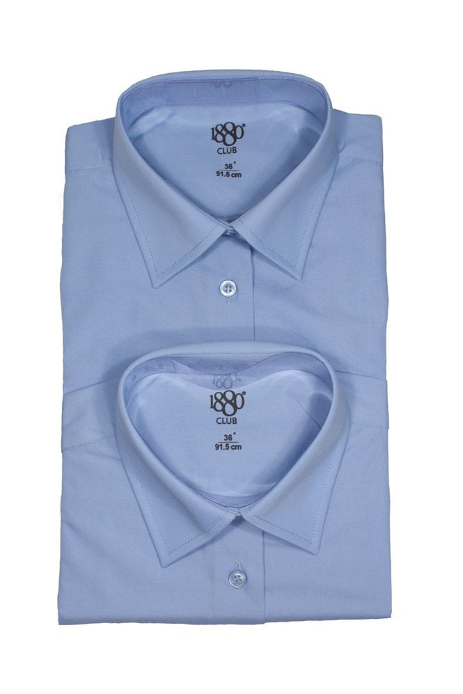 Long Sleeve Fitted Blouse (Twin Pack) - Blue