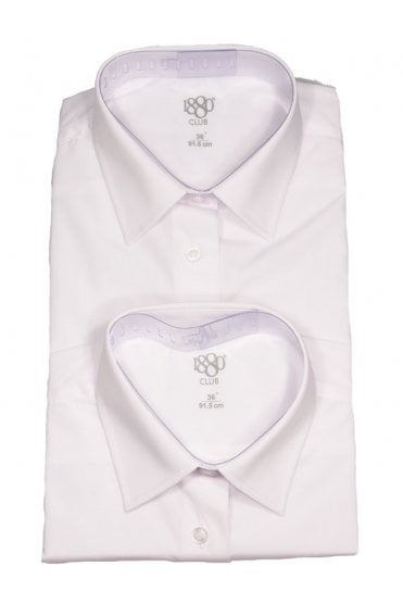 Long Sleeve Fitted Blouse (Twin Pack) - White