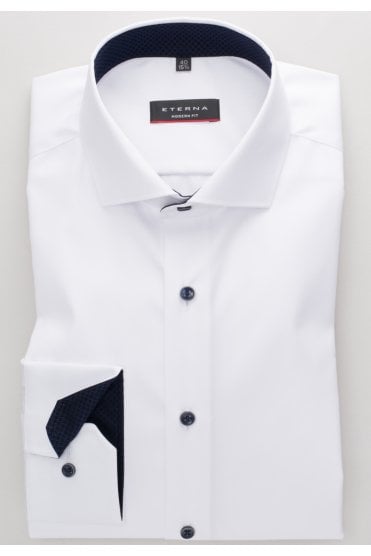 Long Sleeve Modern Fit Shirt - White