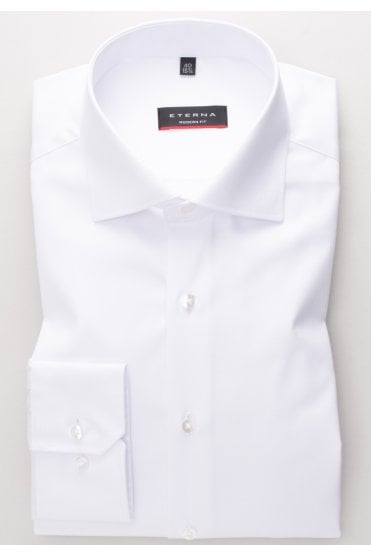 Long Sleeve Modern Fit Shirt - White