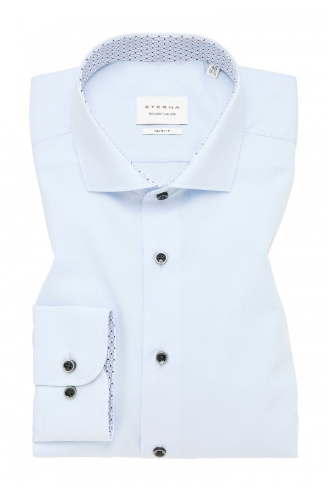 Long Sleeve Slim Fit Poplin Formal Shirt – Sky Blue