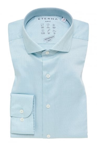 Long Sleeve Structured Slim Fit Performance Shirt – Green