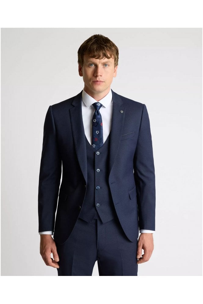 Lucian Slim Fit Check Suit Jacket – Navy