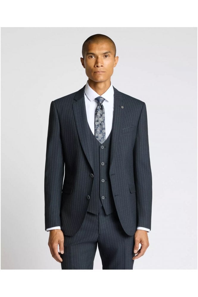 Lucian Slim Fit Stripe Suit Jacket – Navy