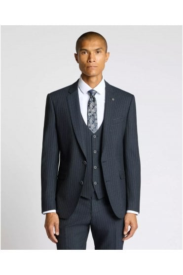 Lucian Slim Fit Stripe Suit Jacket – Navy