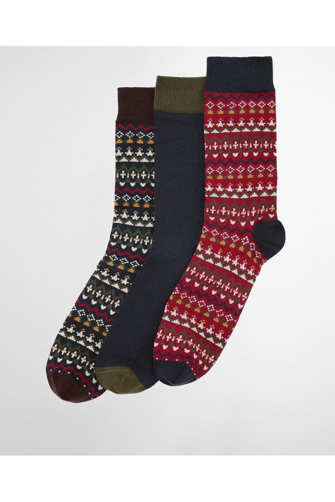 Marlow Fair Isle Sock Gift Set – Olive