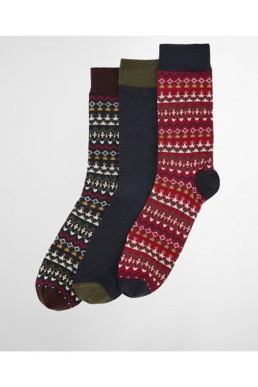 Marlow Fair Isle Sock Gift Set – Olive