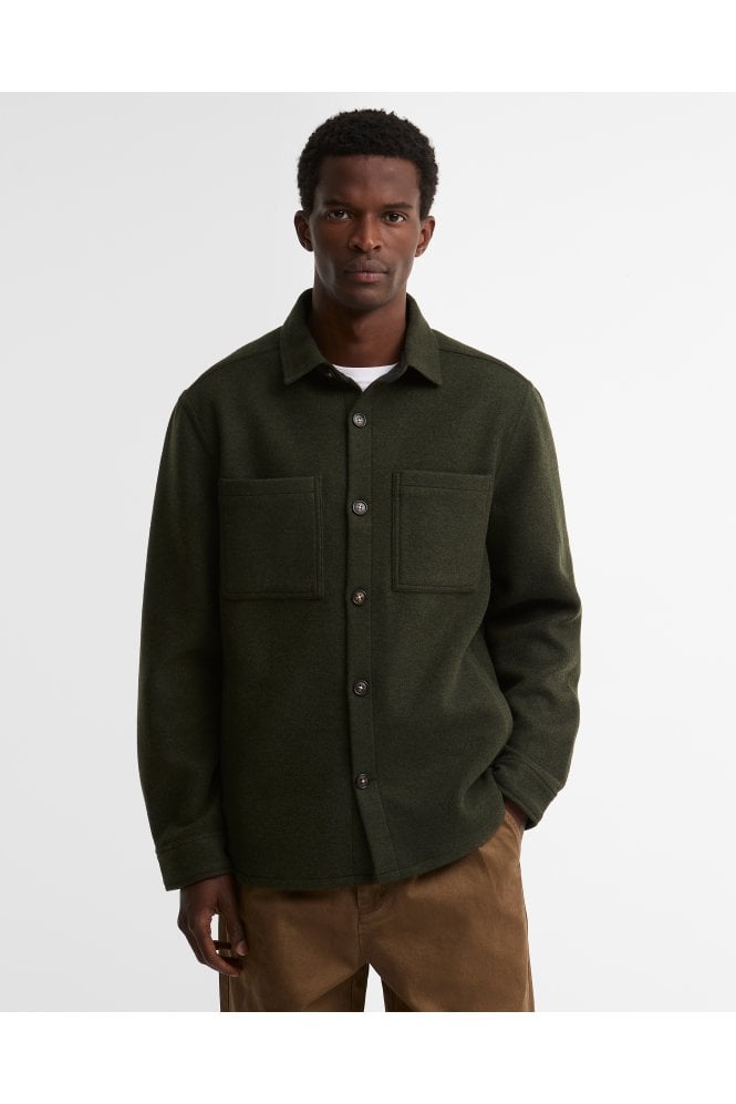 Marltown Tailored Wool-Blend Overshirt – Sage