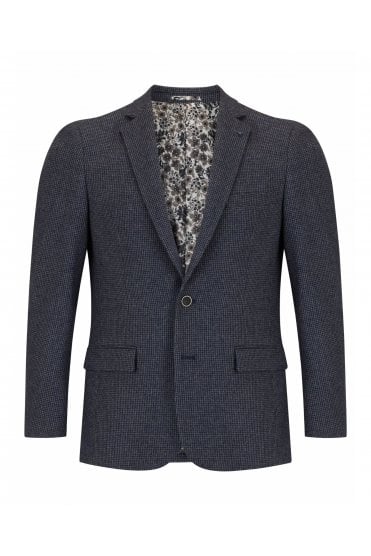 Marseille Houndstooth Jacket – Blue