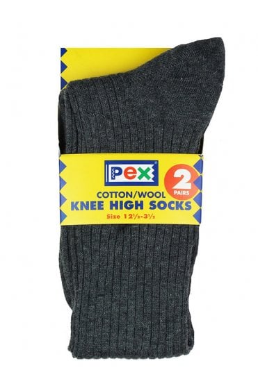 Medallion School Knee Socks (2-Pack) - Grey