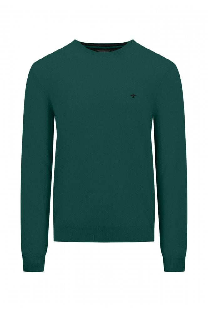 Merino Cashmere Crew Neck - Dark Emerald Green