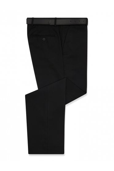 Merit Collection San Remo Flat Front Trousers - Black