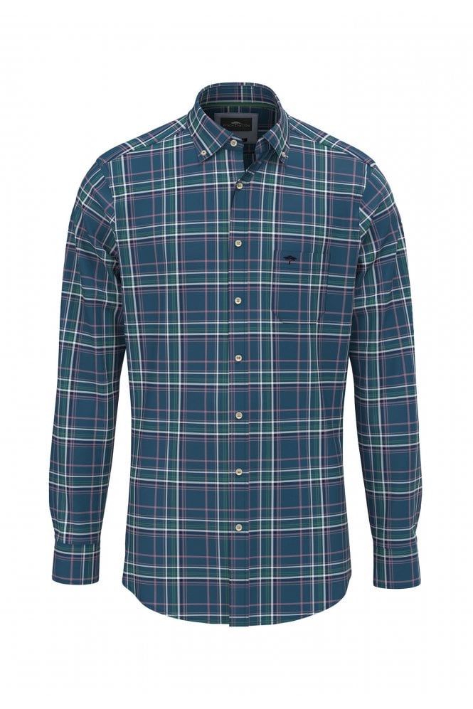 Modern Check Mix Casual Fit Shirt – Dark Teal