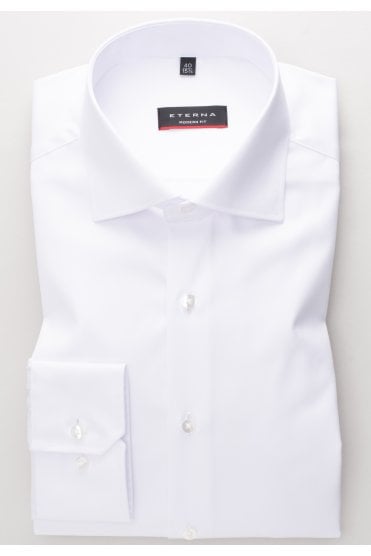 Modern Fit Cover Shirt 68cm Extra Long Sleeve - White