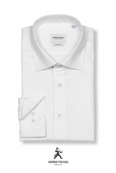 Modern Fit Luxury Twill Shirt – White