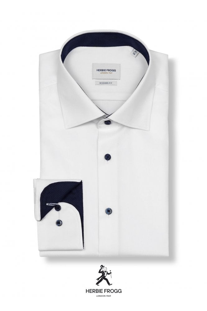 Modern Fit Luxury Twill Shirt – White