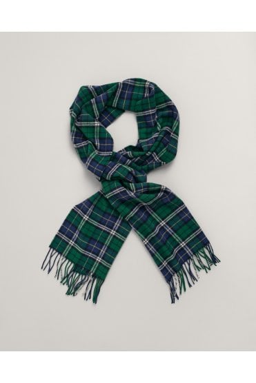 Multi Checked Scarf – Forest Green
