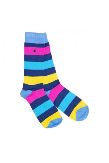 Neon Stripe Bamboo Socks – Multi