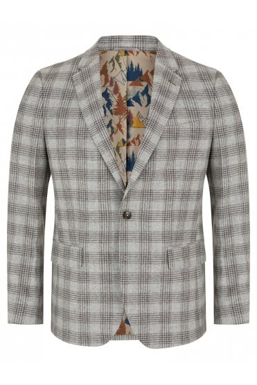Neto Slim Fit Check Jacket – Grey