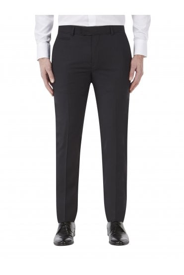 Newman Check Tailored Suit Trouser - Black