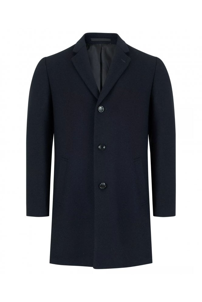 Osbourne Wool-Blend Tailored Overcoat – Navy