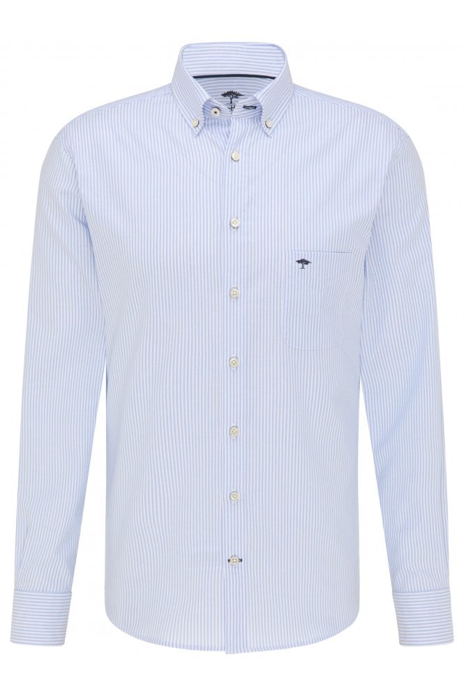 Oxford Cotton Shirt - Light Blue Stripe