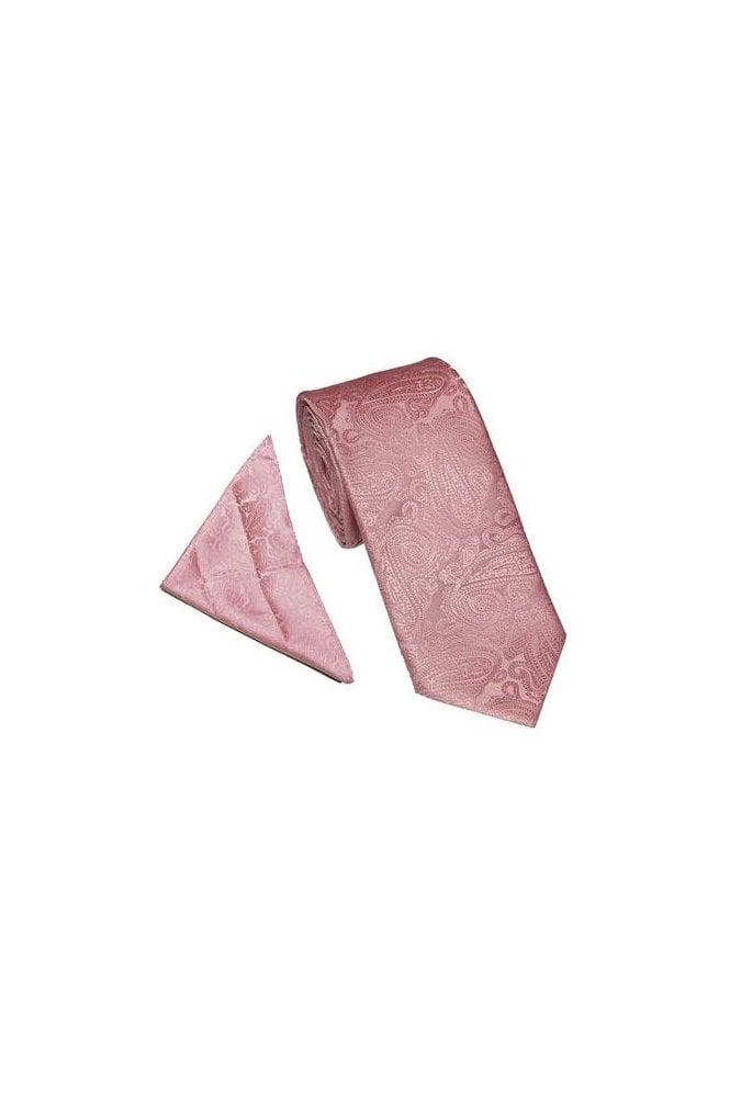 Paisley Tie Set - Baby Pink