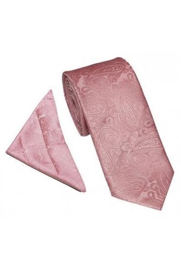 Paisley Tie Set - Baby Pink