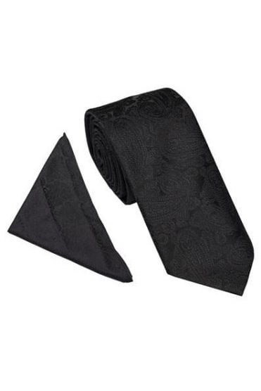 Paisley Tie Set – Black