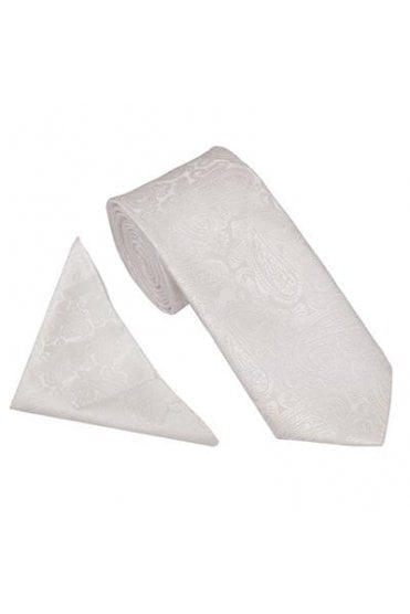 Paisley Tie Set - Ivory