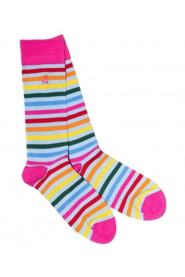 Pastel Striped Bamboo Socks