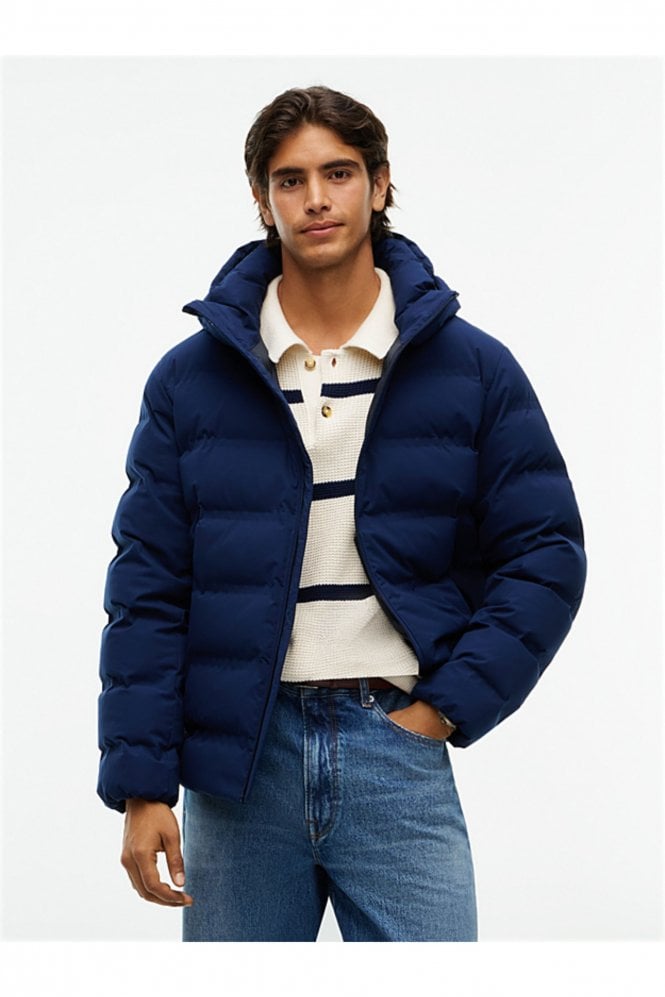 Performance Tech Padded Hooded Jacket – Carbon Navy