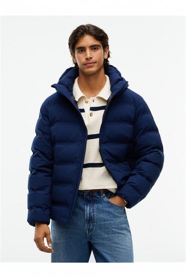 Performance Tech Padded Hooded Jacket – Carbon Navy