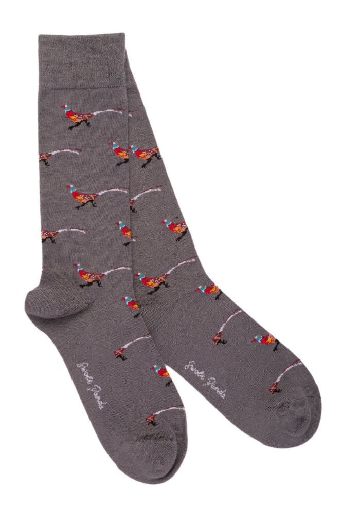 Pheasant Bamboo Socks - Grey