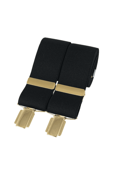 Plain Clip Braces - Black / Gold