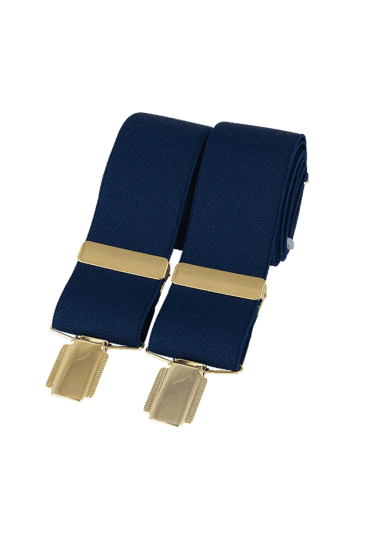 Plain Clip Braces - Navy / Gold