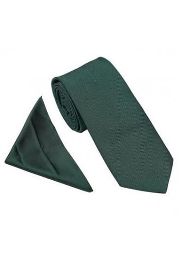 Plain Poly Twill Tie Set – Bottle Green