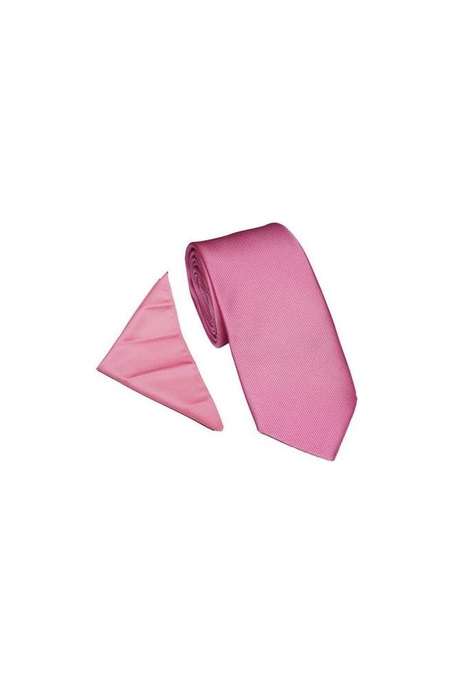 Plain Twill Tie Set - Pink