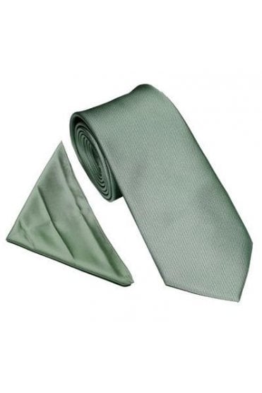 Plain Twill Tie Set - Sage Green