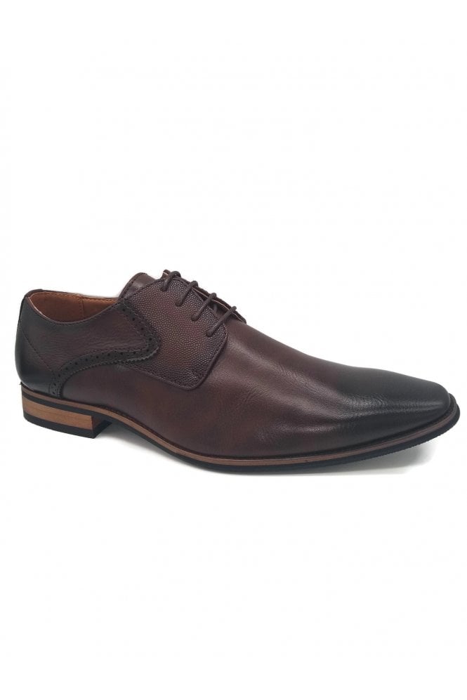 Prague Laced Derby Shoes - Oak Brown