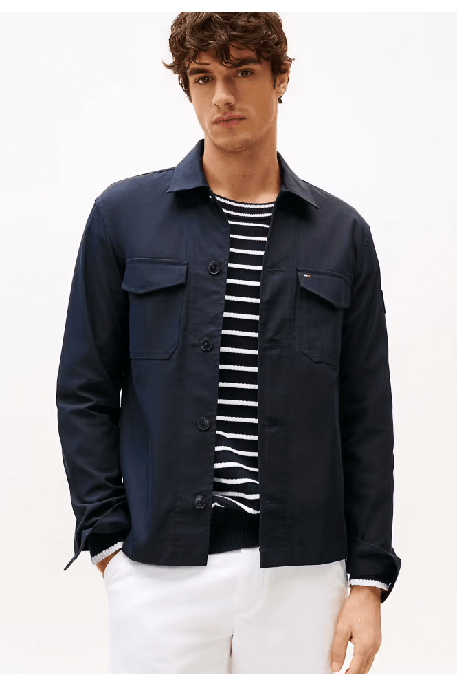 Regular Button Through Overshirt - Navy