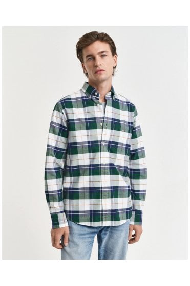 Regular Fit Checked Classic Oxford Shirt – Forest Green