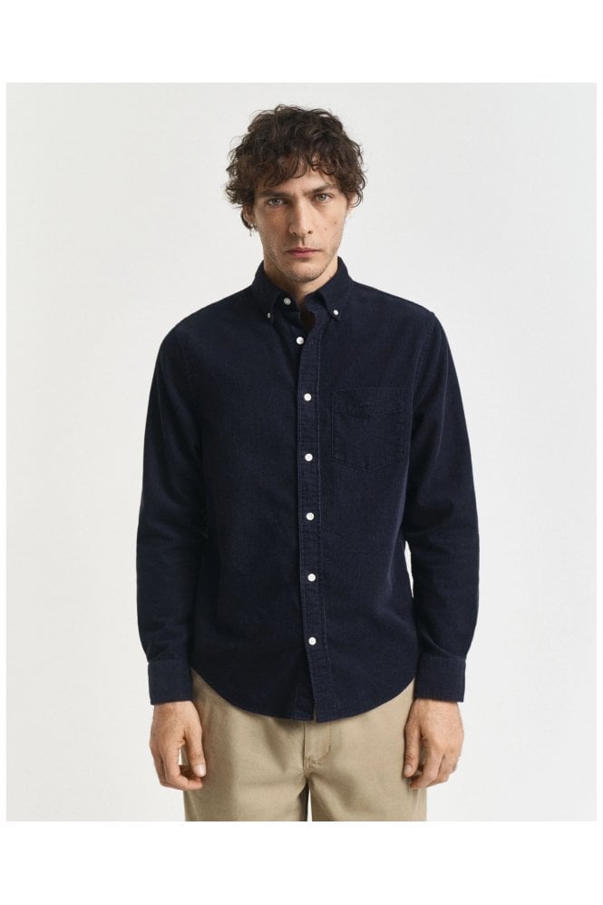 Regular Fit Corduroy Shirt – Evening Blue