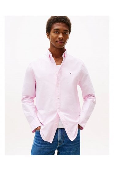 Regular Fit Flag Embroidery Oxford Shirt – Rose Petal