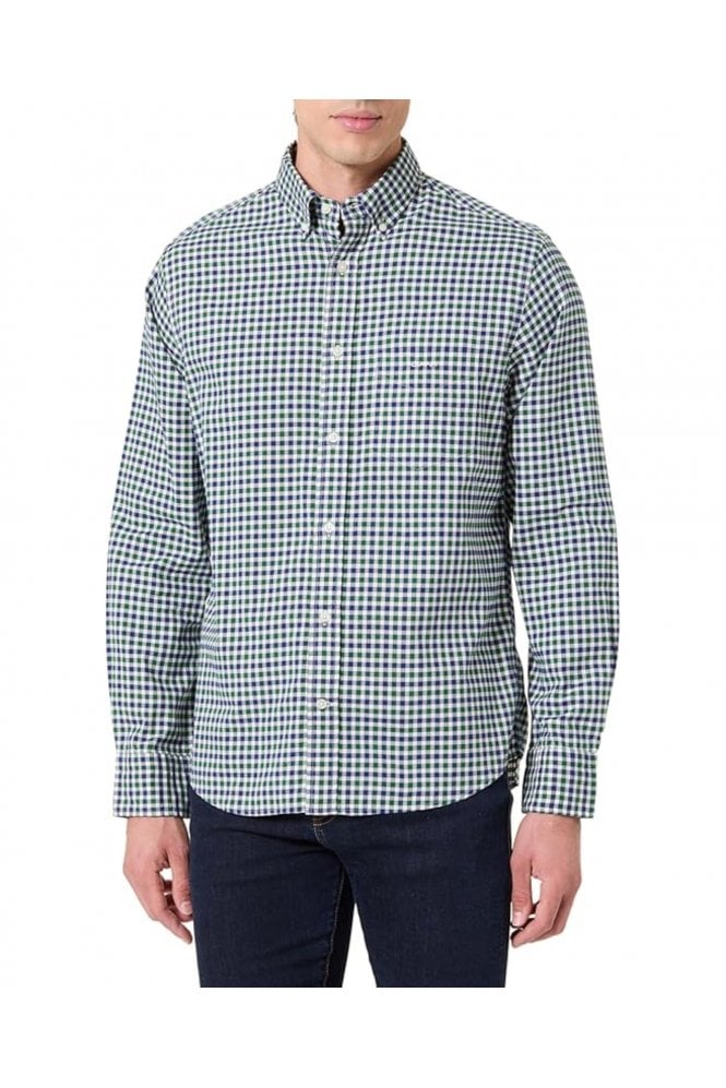 Regular Fit Gingham Twill Shirt – Forest Green
