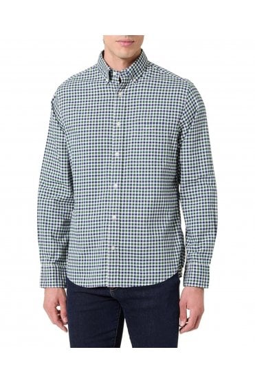 Regular Fit Gingham Twill Shirt – Forest Green