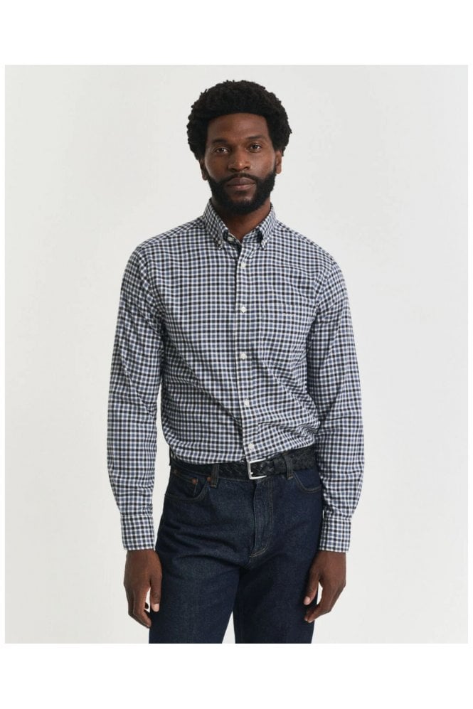 Regular Fit Gingham Twill Shirt – Naval Blue