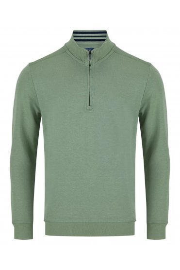 Regular Fit Half-Zip Sweatshirt – Light Green