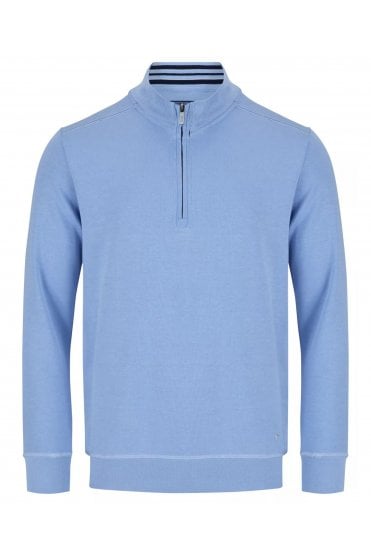 Regular Fit Half-Zip Sweatshirt – Sky Blue