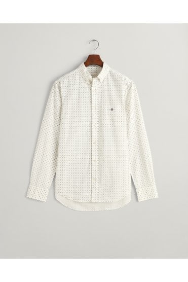  Regular Fit Micro Print Shirt - Eggshell 